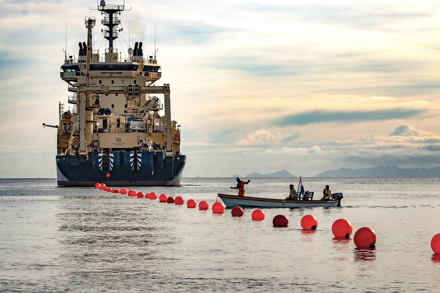 Laying the Coral Sea Cable in Honiara