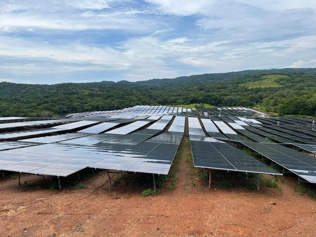 Solar panels at the plant, opened in June 2023