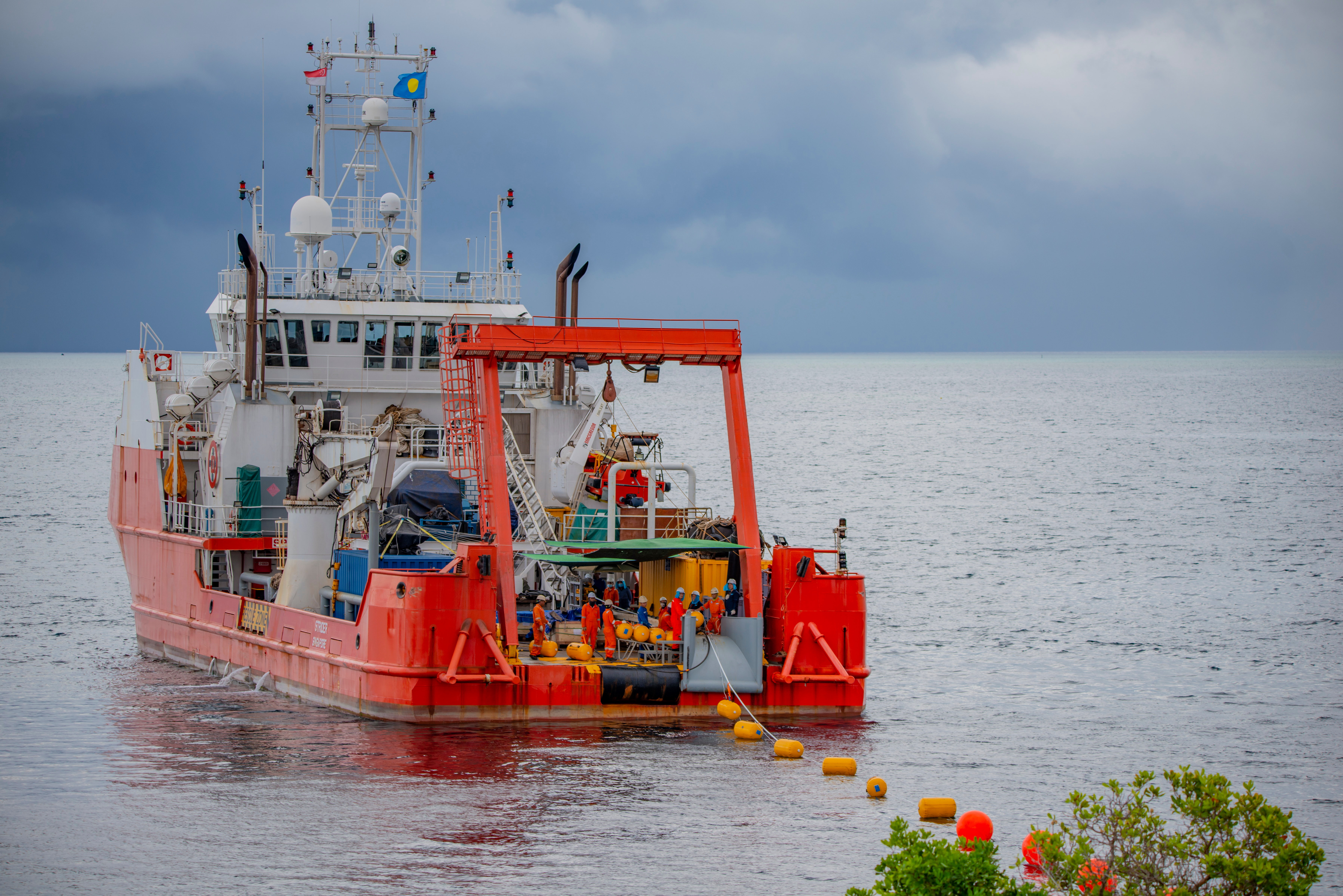 The project cable laying in Palau, June 2022.