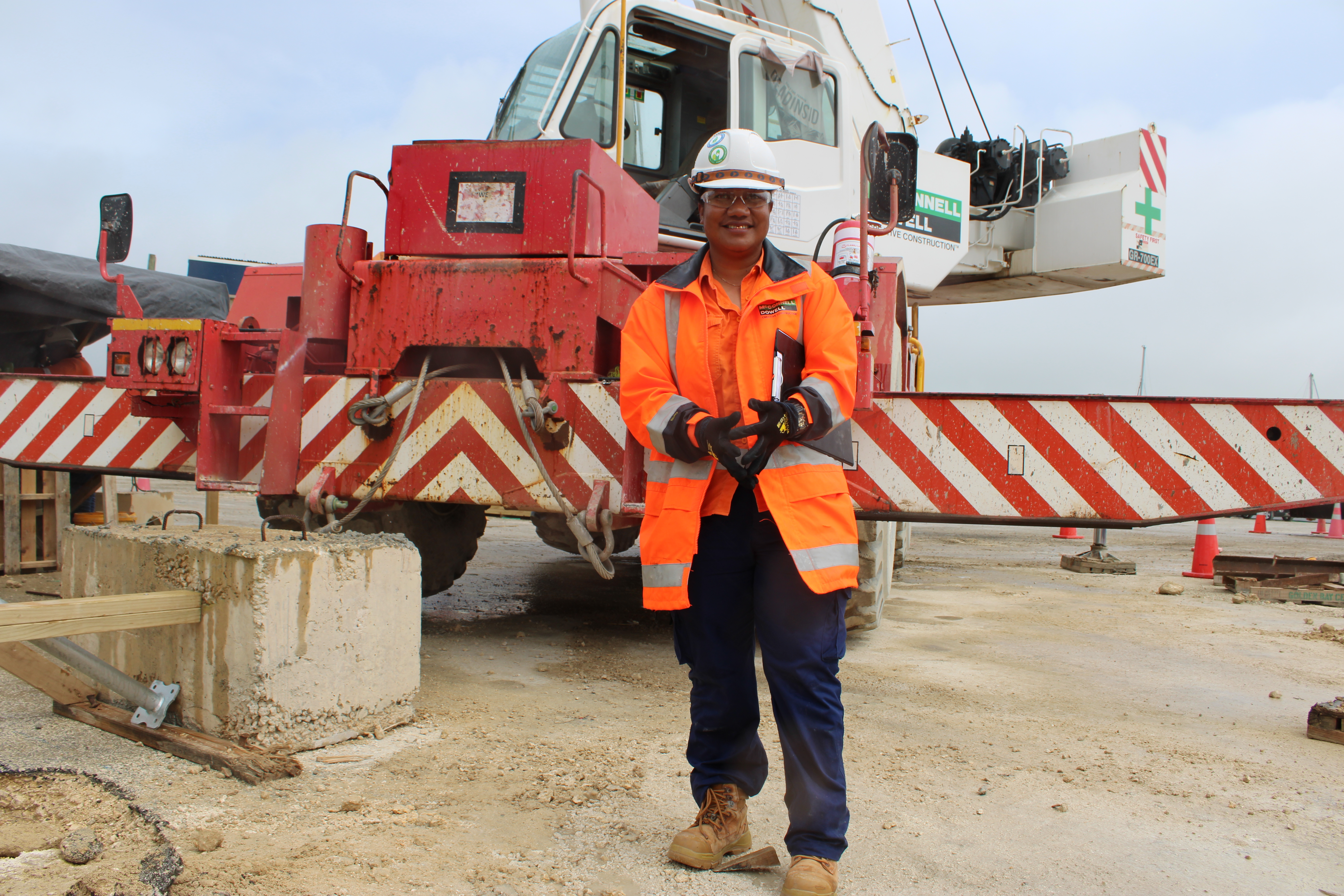 Susana Fihaki, Assistant Engineer, embraces her passion for construction, helping lead the transformation of Tonga’s Queen Salote International Wharf