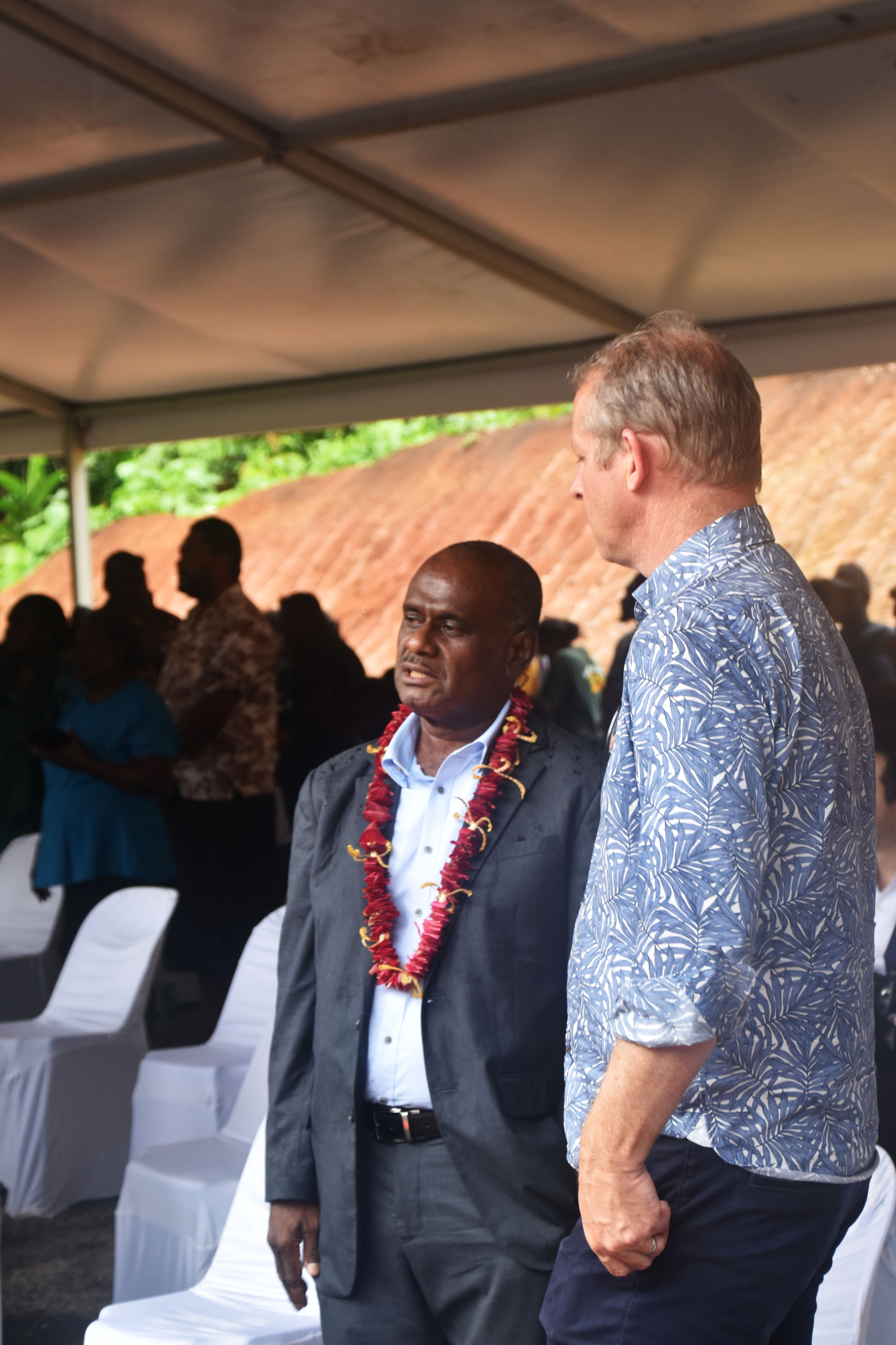 Solomon Islands’ Prime Minister Mr Jeremiah Manele attended the official ceremony alongside the Australian High Commissioner, Mr Rod Hilton.