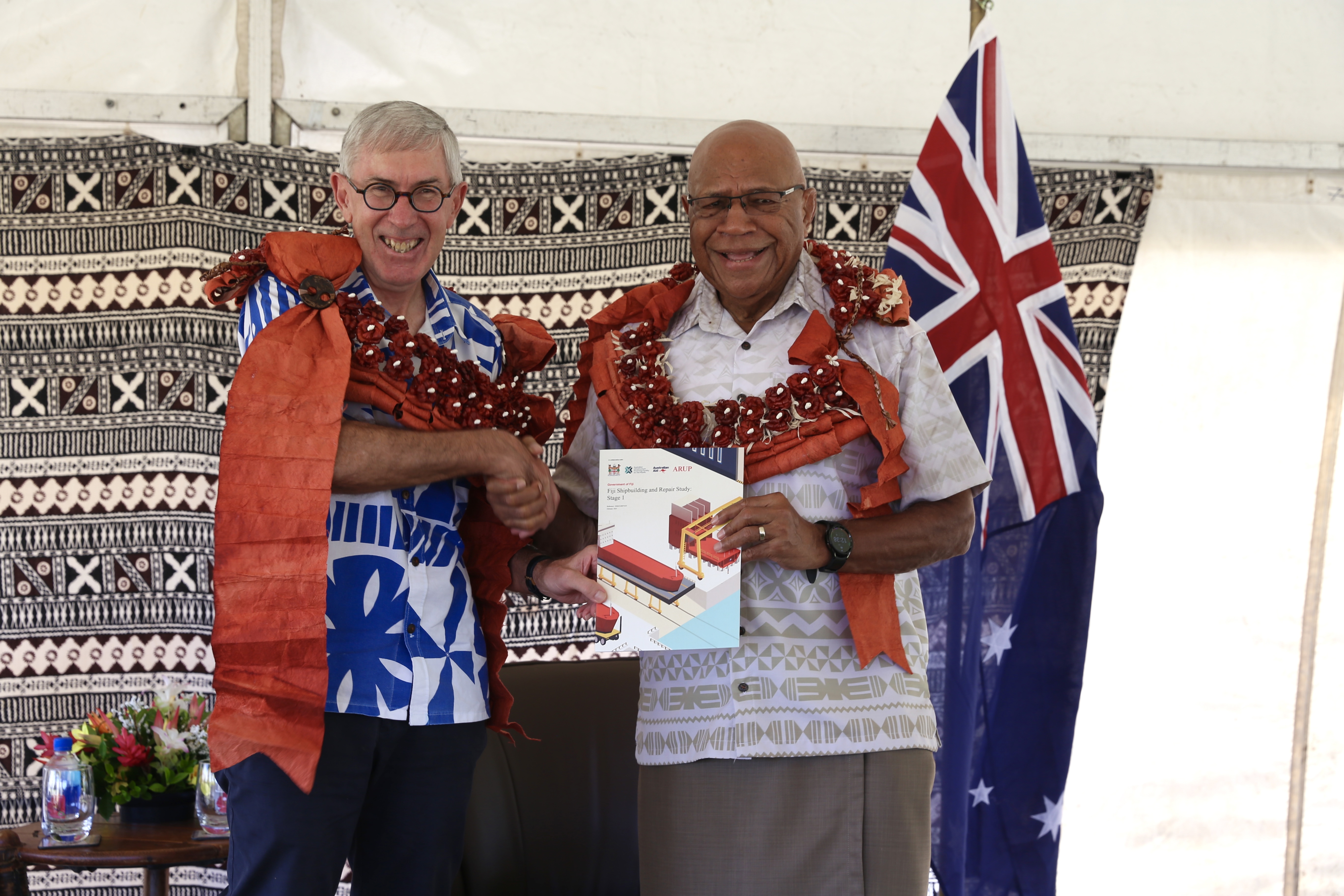 Fiji’s Prime Minister the Hon Sitiveni Rabuka and Australia's High Commissioner to Fiji and Special Envoy for the Pacific and Regional Affairs Mr Ewen McDonald