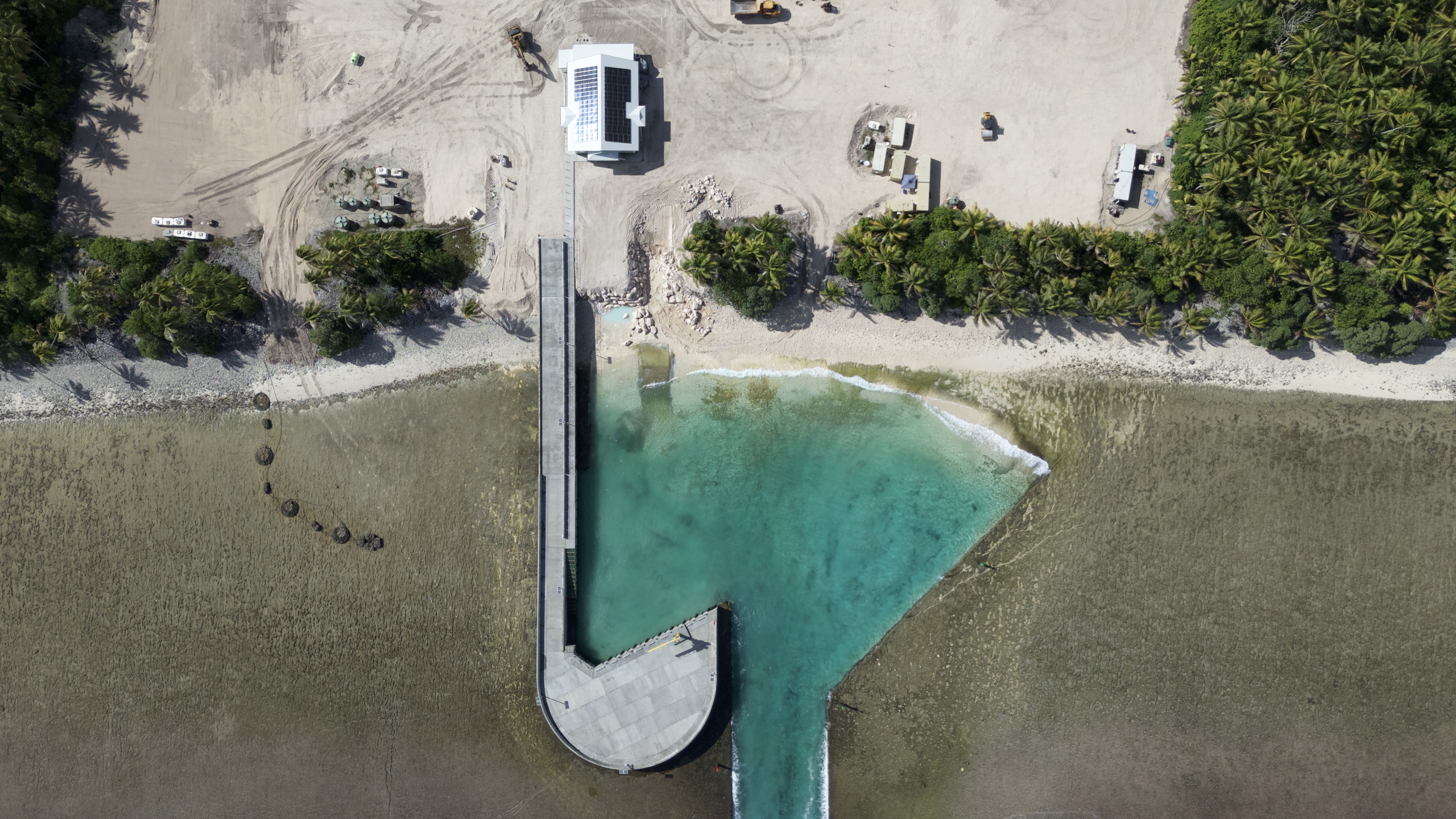 Aerial shot of Nuitao Island, Tuvalu