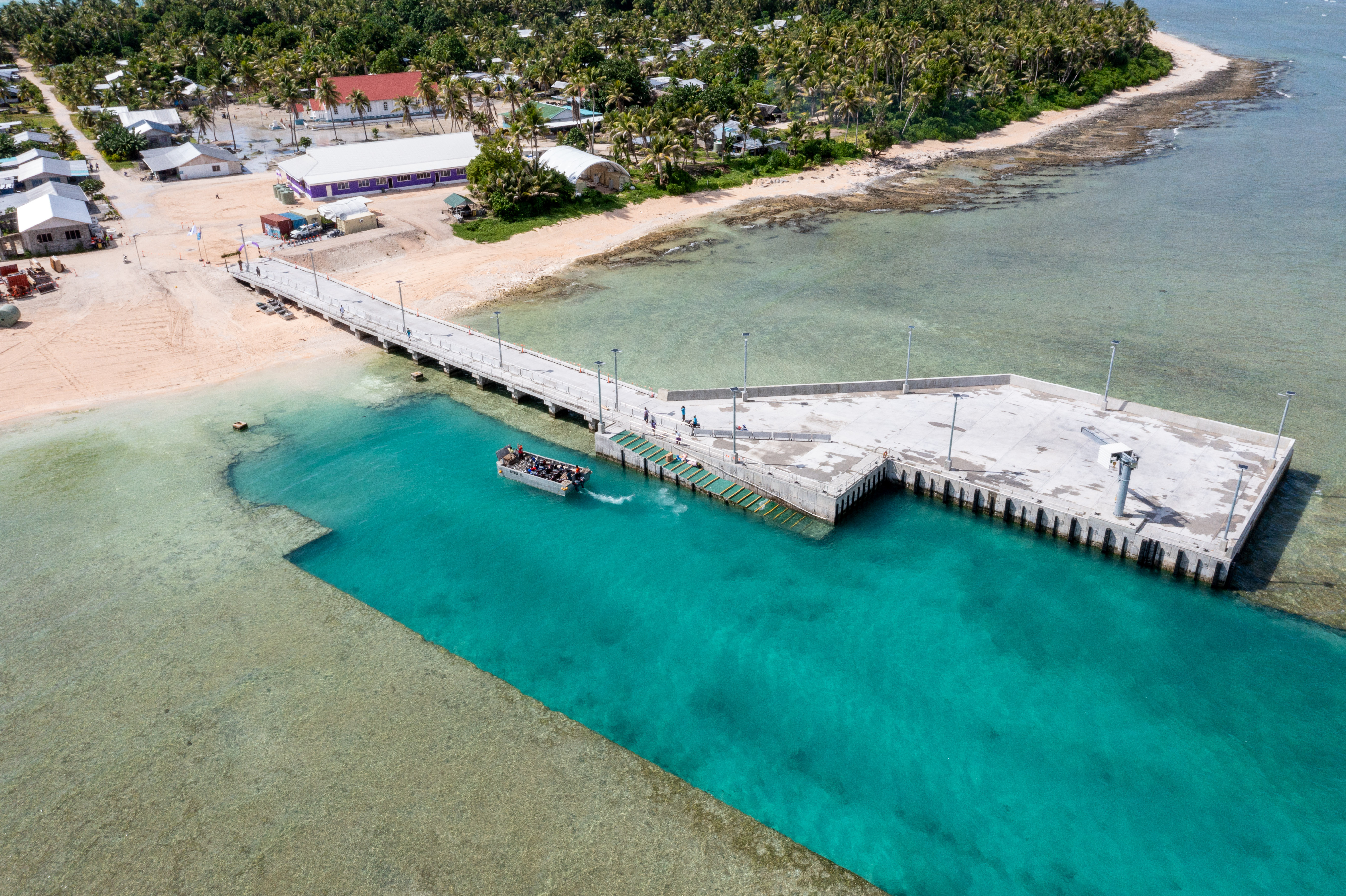 Aerial shot of Nui Island Harbour