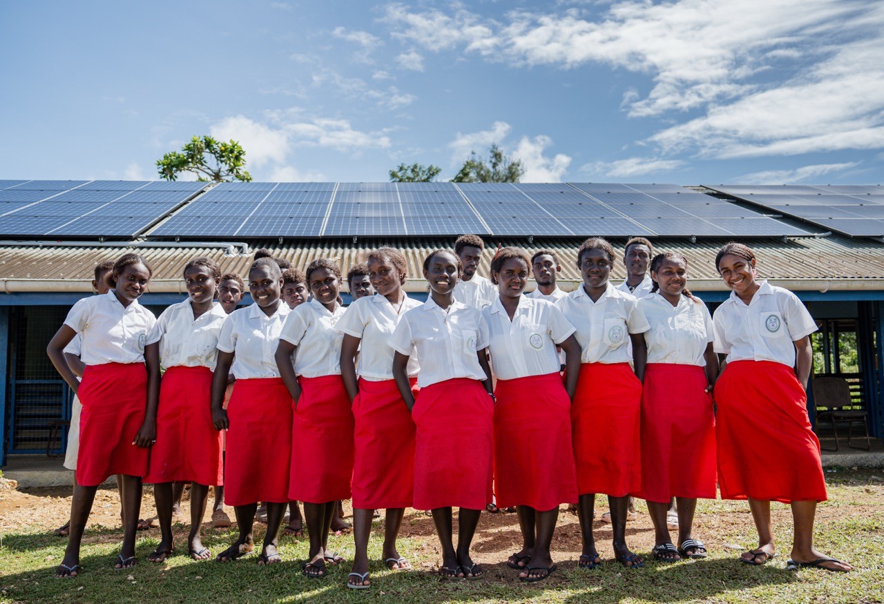 Around 600 students and 31 teachers at Goldie College in Solomon Islands’ Western Province are celebrating their new solar energy system